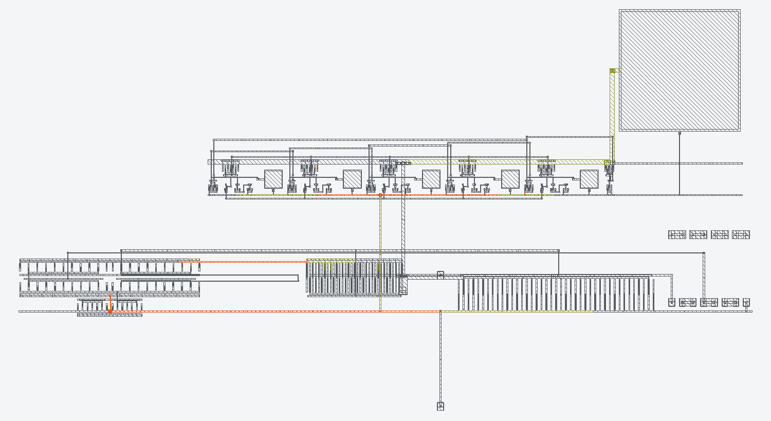 VCO_REG heat map after the builder fix — the red column has gone cold; only small named residual hot spots remain.